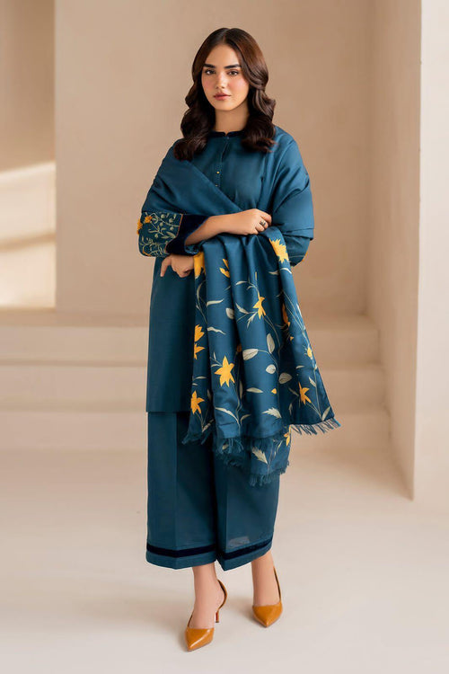 3-Piece Women's Unstitched Embroidered Lawn Suit Fashion Insta