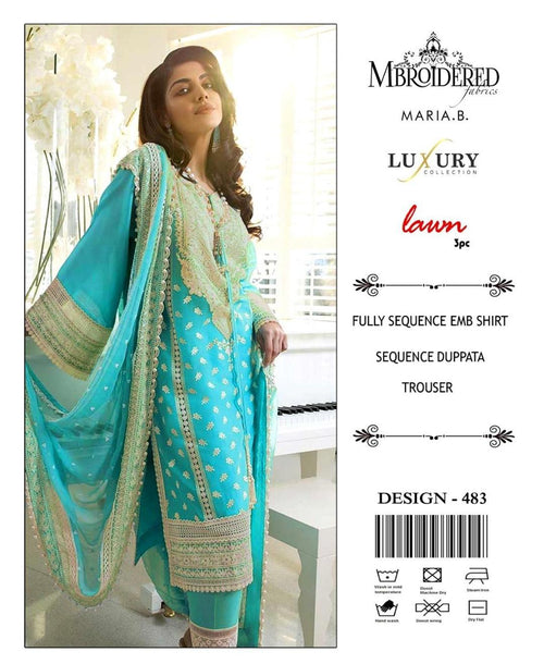 3-Piece Women’s Unstitched Embroidered Lawn Suit Fashion Insta