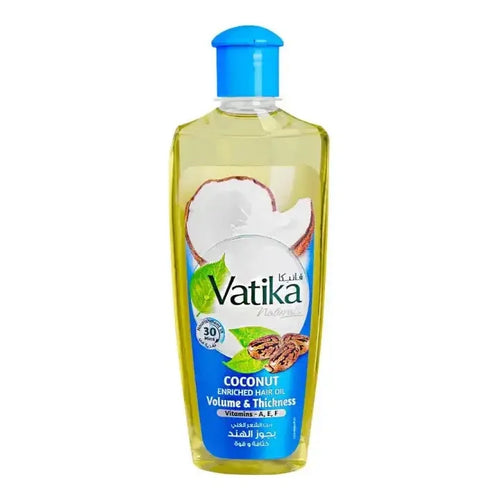 ✨ Dabur Vatika Naturals Volume & Thickness Coconut Enriched Hair Oil – 200ml Mayari Super Store