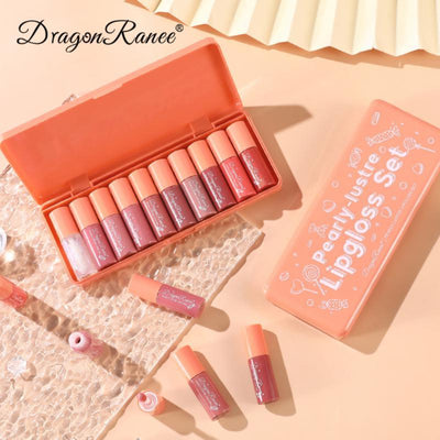 Dragon Ranee 10 Pcs Velvet Matte Pink Lipstick Set | Long-lasting | Waterproof | DR23 Mayari Super Store