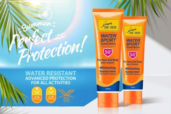 🌞 De-Hoi Water-Resistant Whitening & Moisturizer Sunblock Sunscreen | SPF 50+ | Face & Body Mayari Super Store