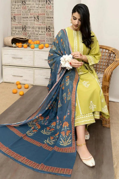 3 Pcs Women’s Unstitched Embroidered Suit Fashion Insta