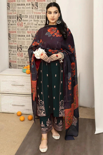 3 Pcs Women’s Unstitched Embroidered Suit Fashion Insta