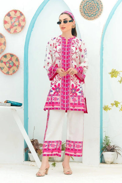 2 Pcs Women’s Stitched Swiss Lawn Printed Co-Ord Set Fashion Insta