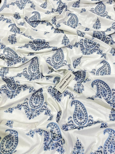 3 Pcs Women’s Unstitched Embroidered Suit – White Fashion Insta