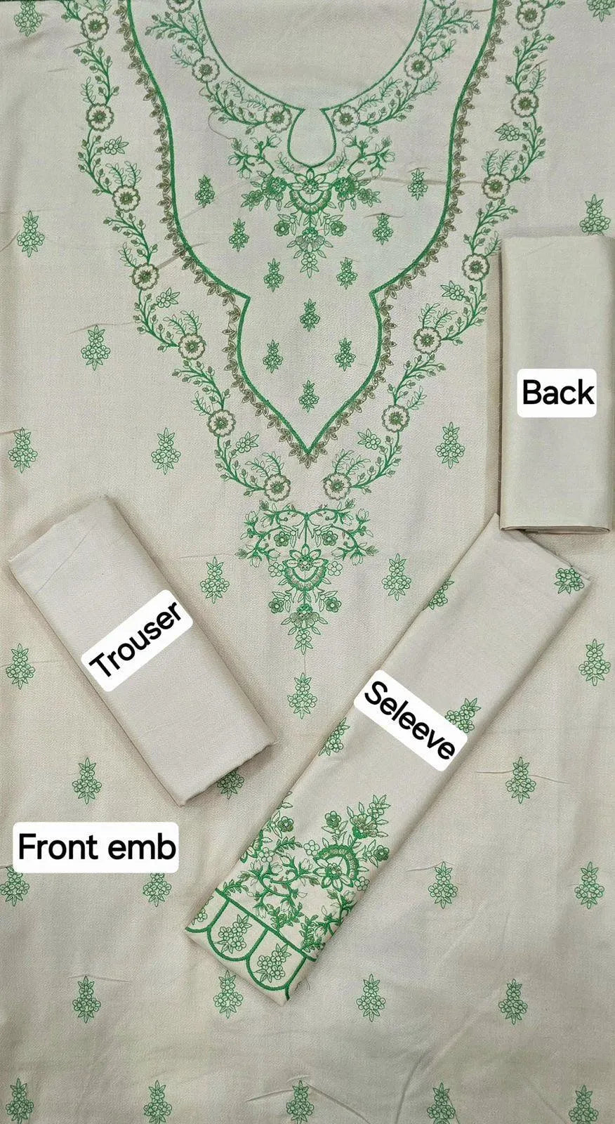 3-Piece Women’s Unstitched Embroidered Dhanak Suit Fashion Insta