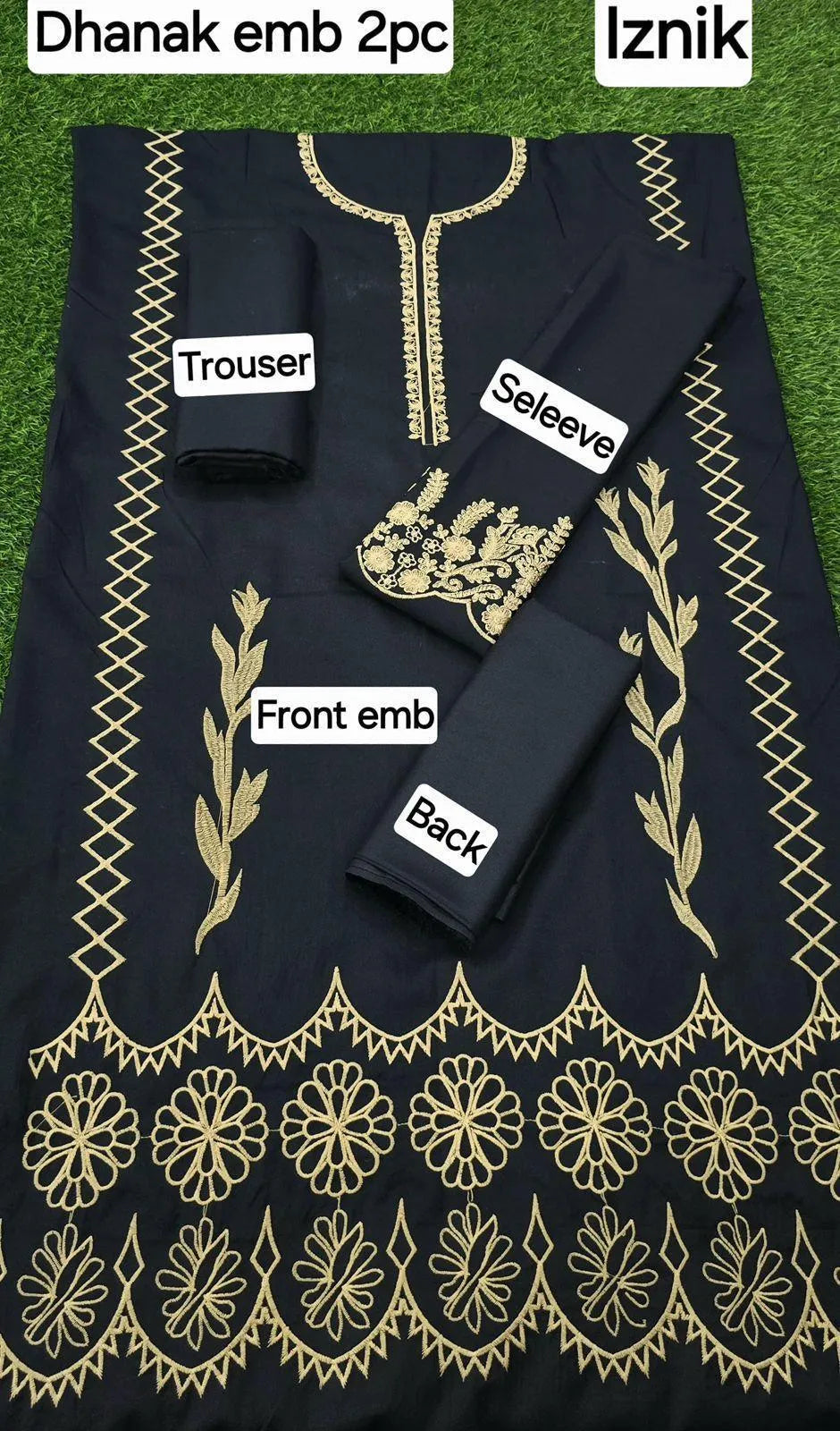 3-Piece Women’s Unstitched Embroidered Dhanak Suit Fashion Insta