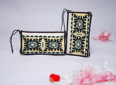 Women's Canvas Embroidered Wristlet Fashion Insta