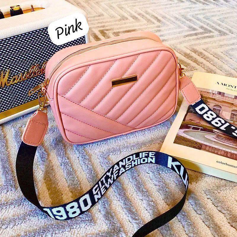 Women’s PU Leather Crossbody Bag – Pink Fashion Insta