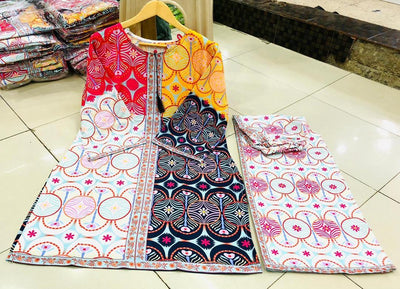 2 Pcs Women’s Stitched Swiss Lawn Printed Co-Ord Set Fashion Insta