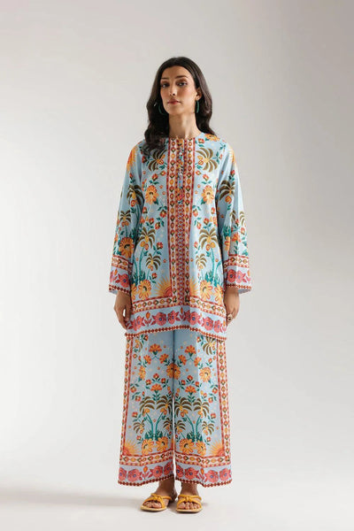 Stylish Women's Stitched Digital Print Shirt & Trouser Set – 2 Pcs Fashion Insta