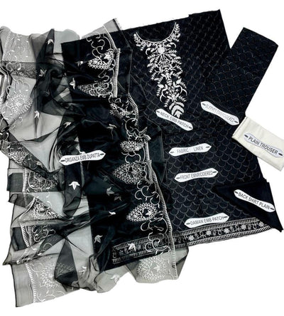 3 Pcs Women's Unstitched Embroidered Suit Fashion Insta