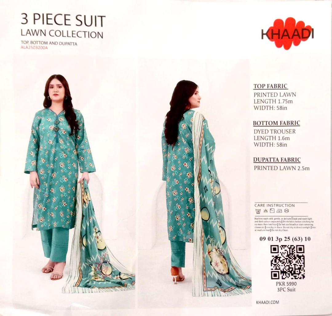 3-Piece Women’s Unstitched Printed Lawn Suit Fashion Insta
