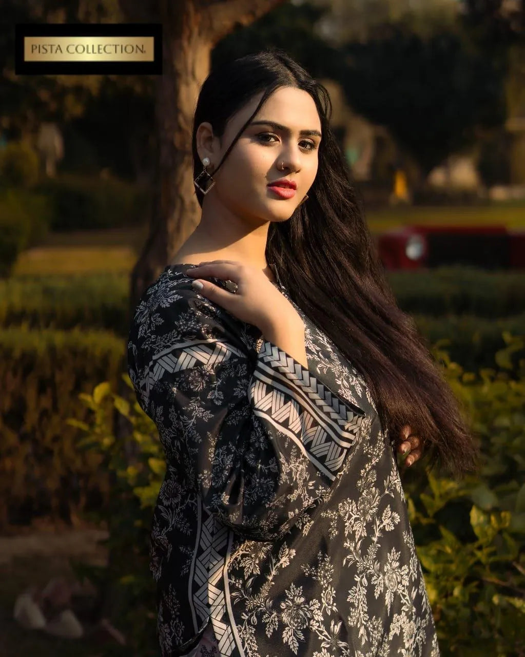 2 Pcs Women’s Stitched Grip Silk Printed Shirt & Trouser Fashion Insta