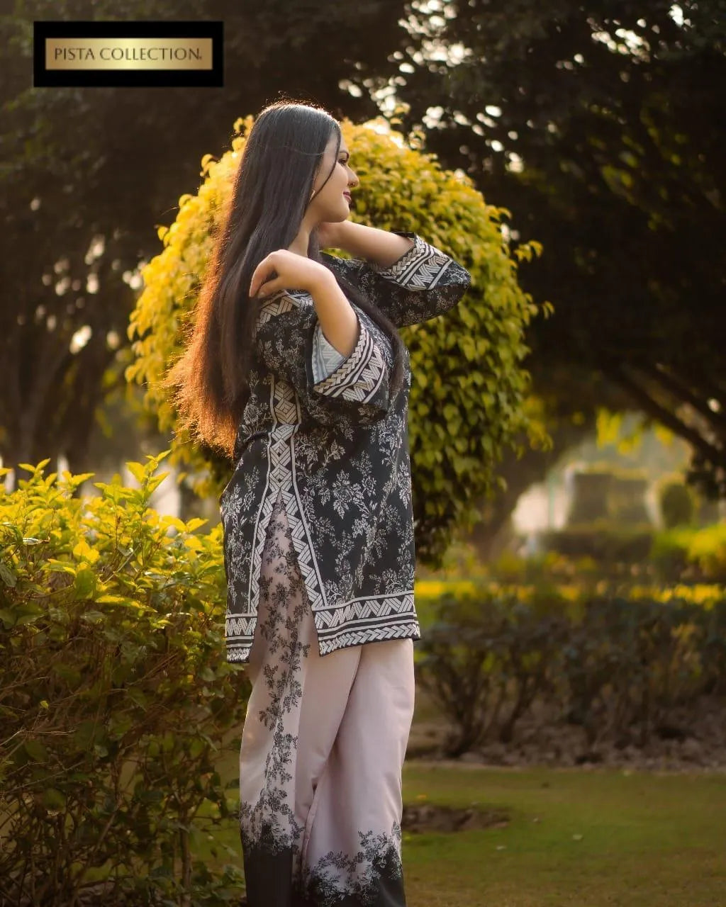 2 Pcs Women’s Stitched Grip Silk Printed Shirt & Trouser Fashion Insta