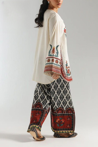 2 Pcs Women’s Stitched Swiss Lawn Printed Co-Ord Set Fashion Insta