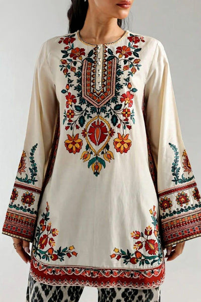 2 Pcs Women’s Stitched Swiss Lawn Printed Co-Ord Set Fashion Insta