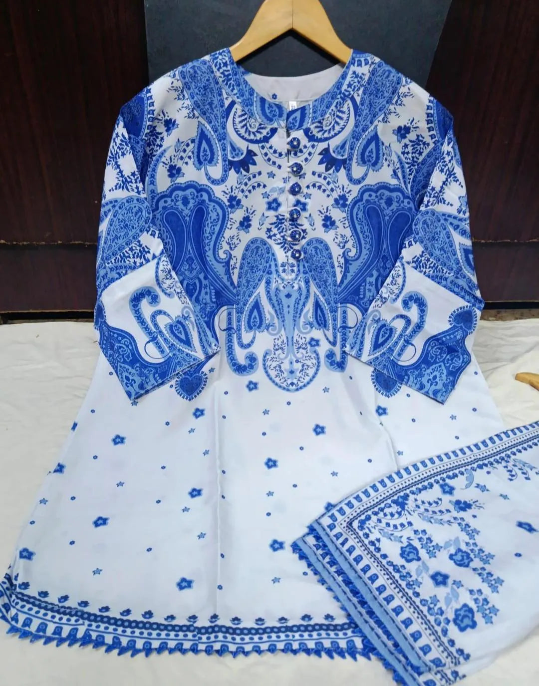 2 Pcs Women's Stitched Swiss Lawn Printed Co-Ord Set Fashion Insta