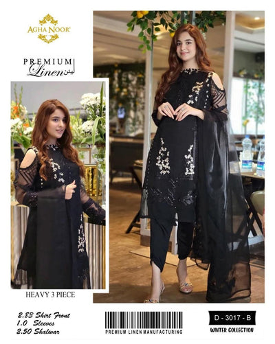 3 Pcs Women's Unstitched Embroidered Suit Fashion Insta
