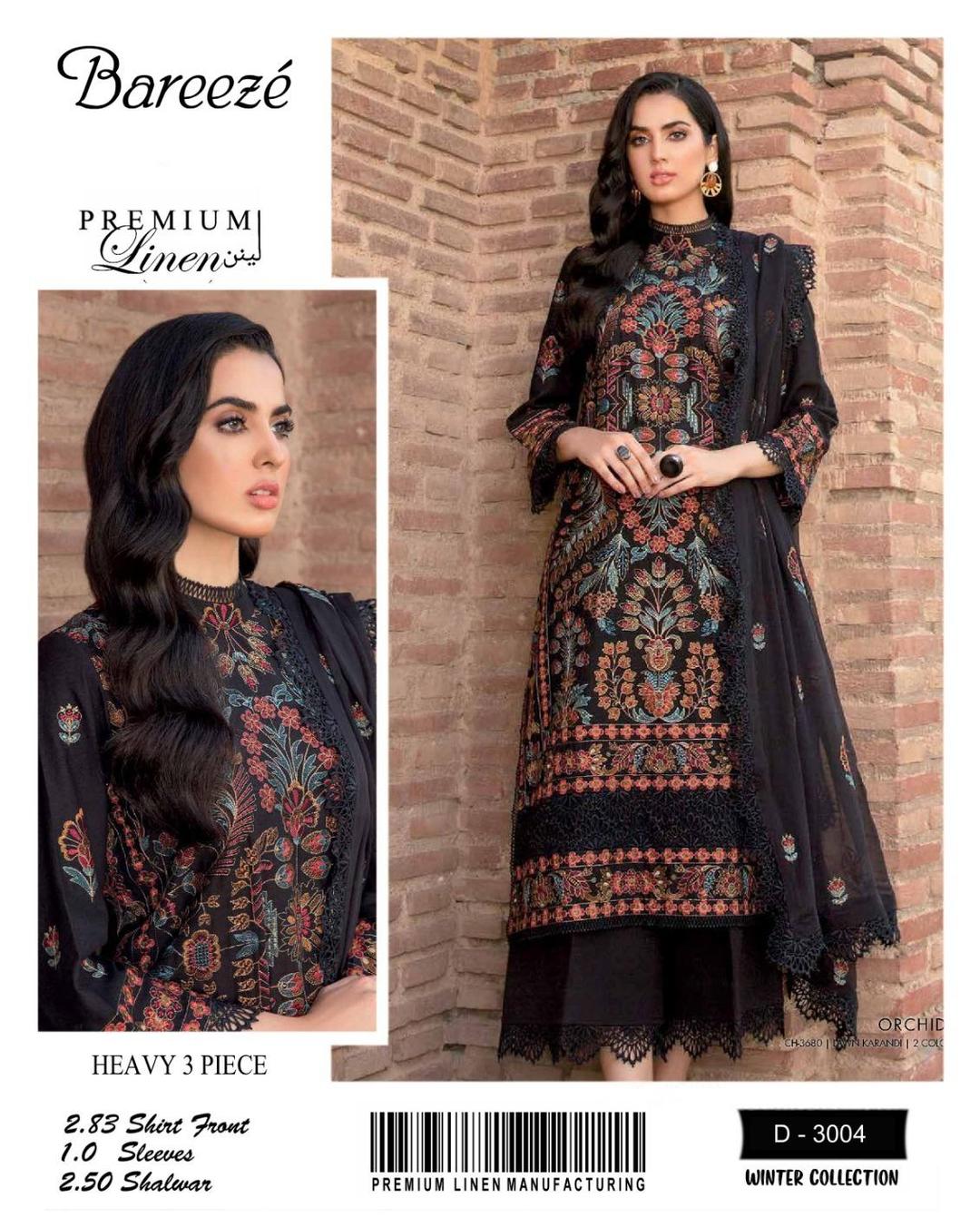 3 Pcs Women's Unstitched Embroidered Suit Fashion Insta