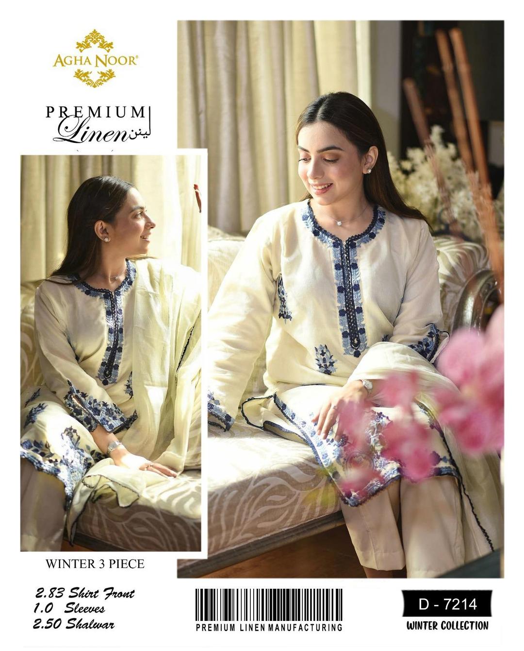 3 Pcs Women's Unstitched Embroidered Suit Fashion Insta
