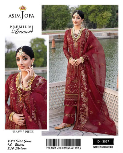 3 Pcs Women's Unstitched Embroidered Suit Fashion Insta