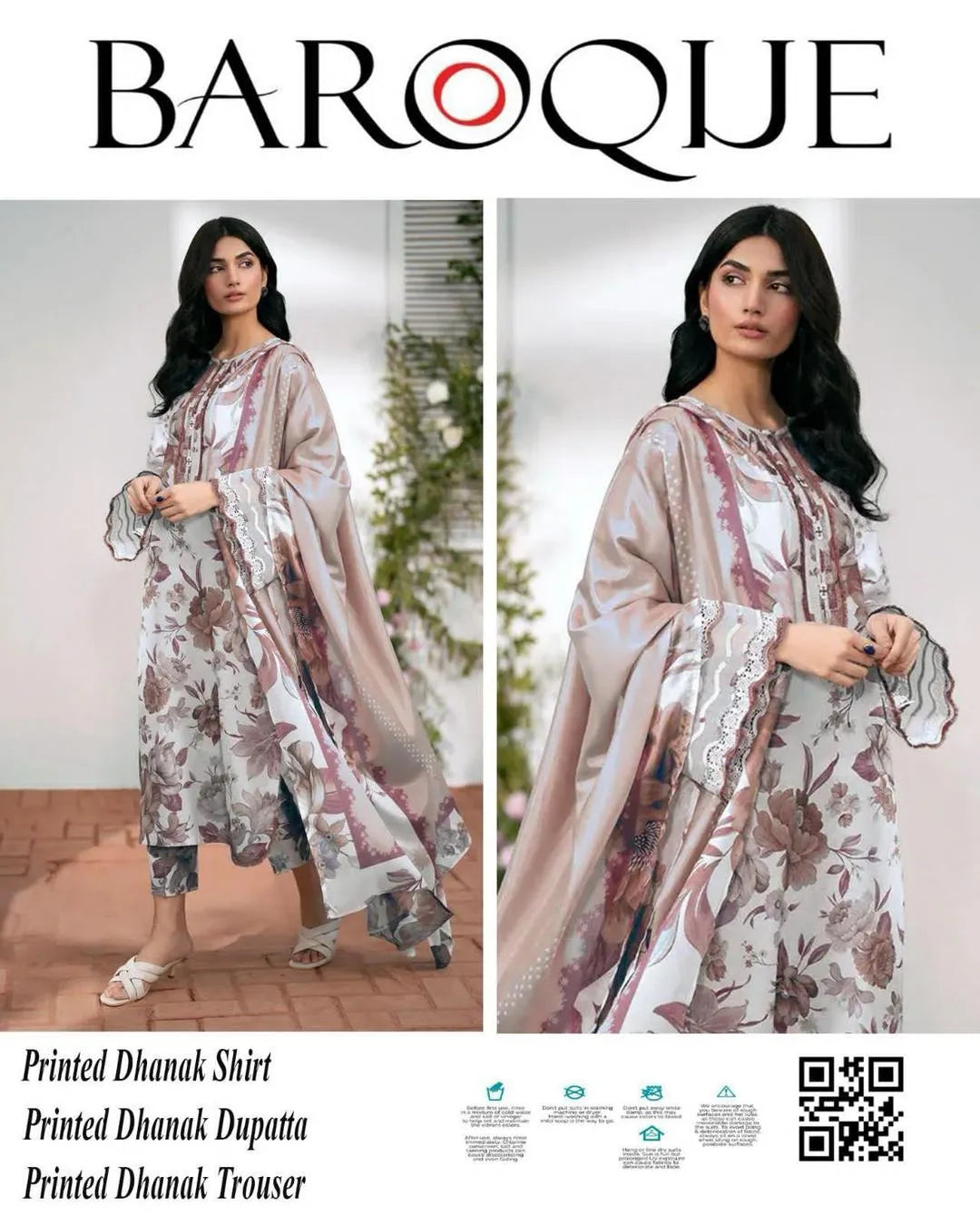 3-Piece Women’s Unstitched Printed Dhanak Suit Fashion Insta