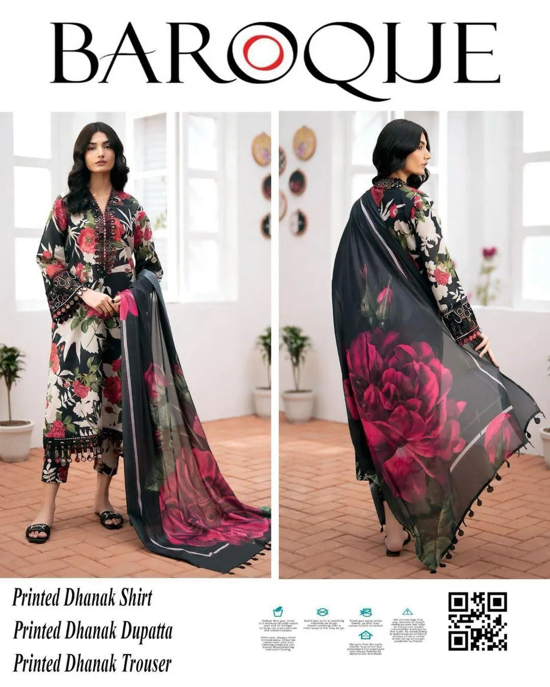 3-Piece Women’s Unstitched Printed Dhanak Suit Fashion Insta