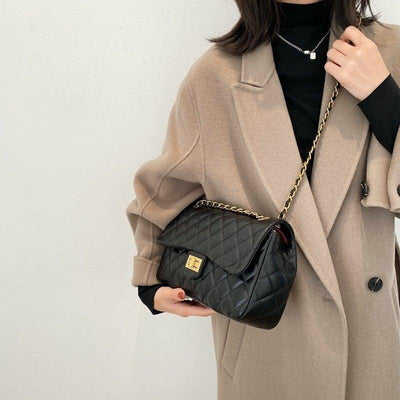 Girl’s PU Leather Embroidered Shoulder Bag – Black Fashion Insta