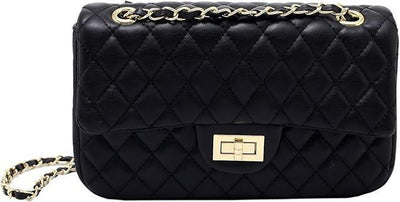 Girl’s PU Leather Embroidered Shoulder Bag – Black Fashion Insta