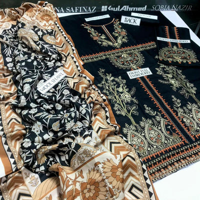 3 Pcs Women's Unstitched Embroidered Suit Fashion Insta