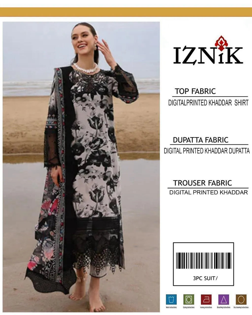 3-Piece Women’s Unstitched Printed Khaddar Suit Fashion Insta