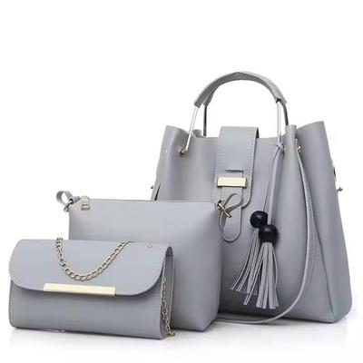 Women's PU Leather Plain Hand Bag Set Fashion Insta