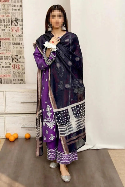 3 Pcs Women’s Unstitched Embroidered Suit Fashion Insta