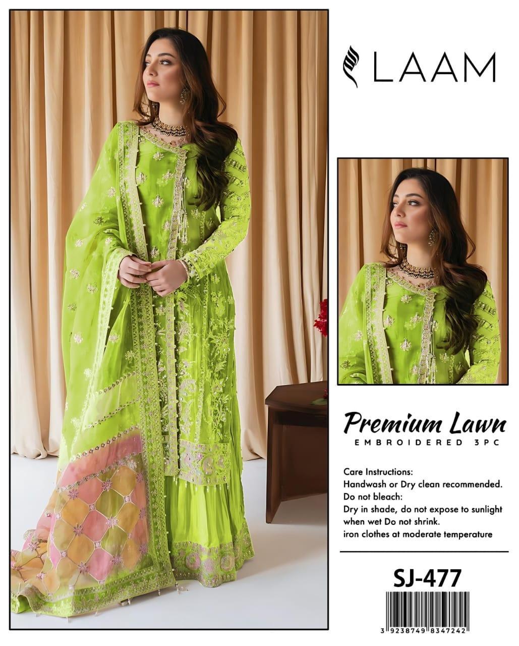 3-Piece Women’s Unstitched Embroidered Lawn Suit Fashion Insta
