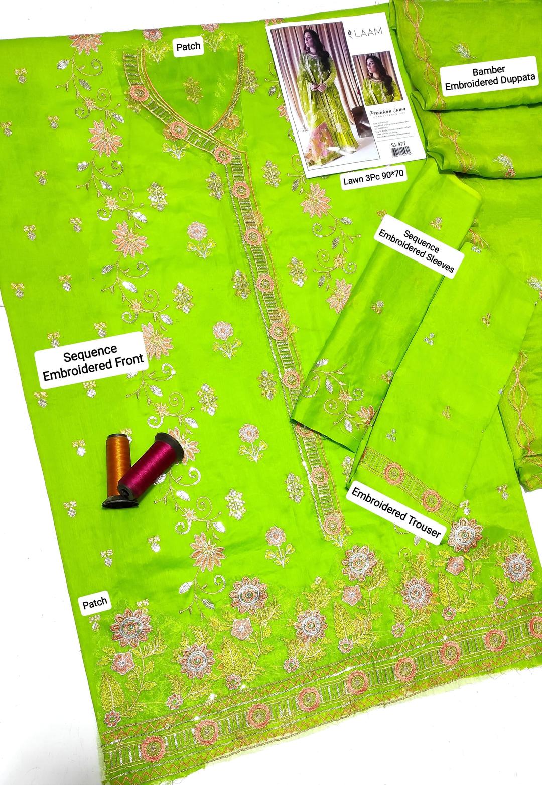 3-Piece Women’s Unstitched Embroidered Lawn Suit Fashion Insta