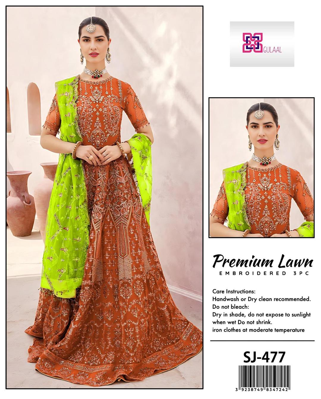 3-Piece Women’s Unstitched Embroidered Lawn Suit Fashion Insta