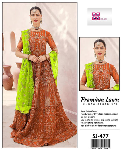 3-Piece Women’s Unstitched Embroidered Lawn Suit Fashion Insta