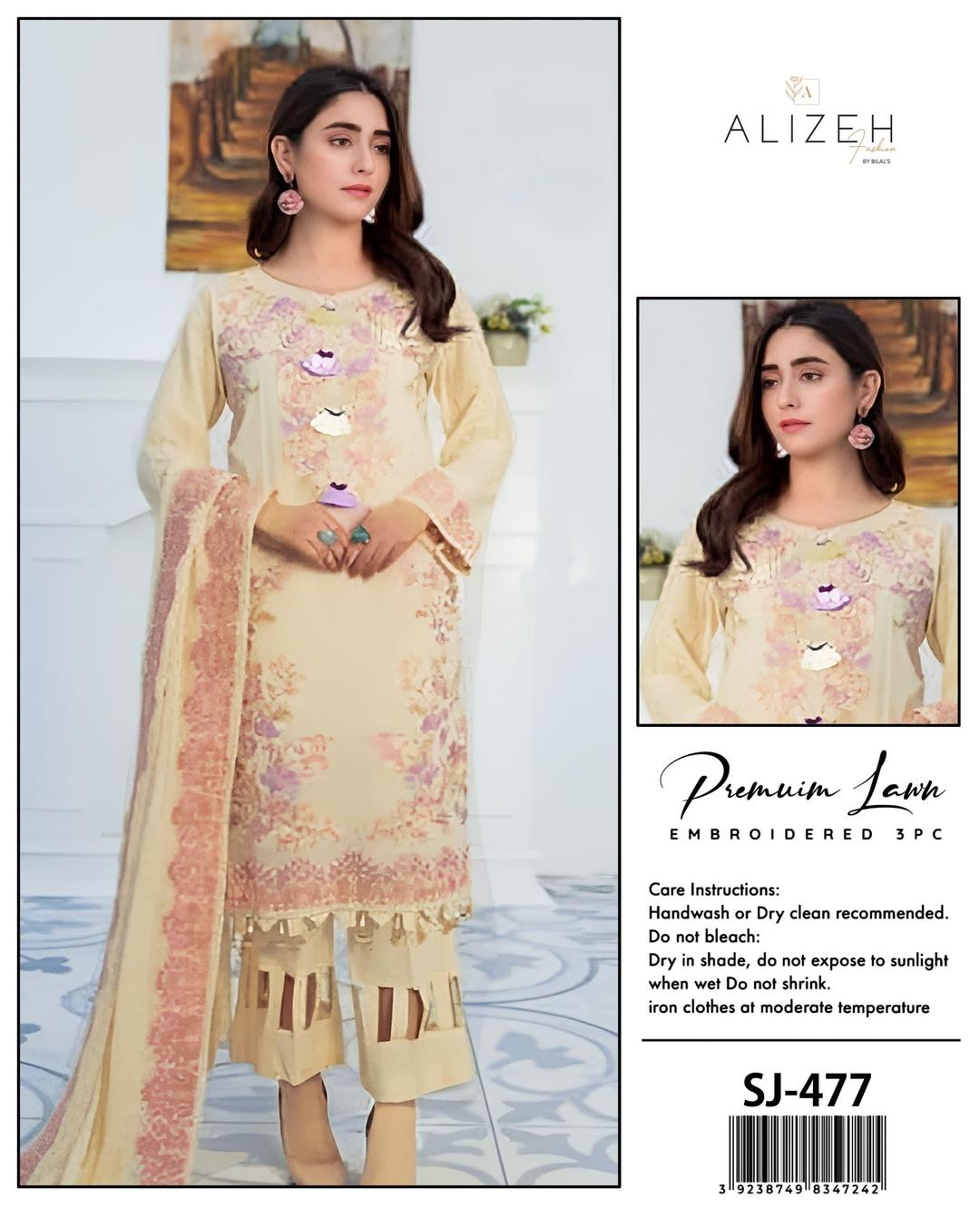 3-Piece Women’s Unstitched Embroidered Lawn Suit Fashion Insta