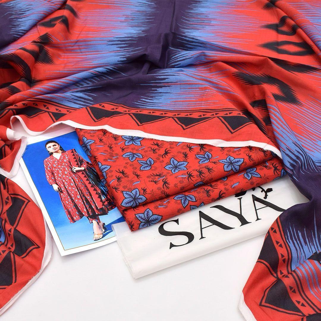 3-Piece Women’s Unstitched Printed Lawn Suit Fashion Insta