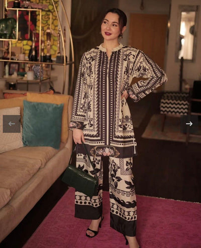 2 Pcs Women’s Stitched Swiss Lawn Printed Shirt & Trouser Fashion Insta