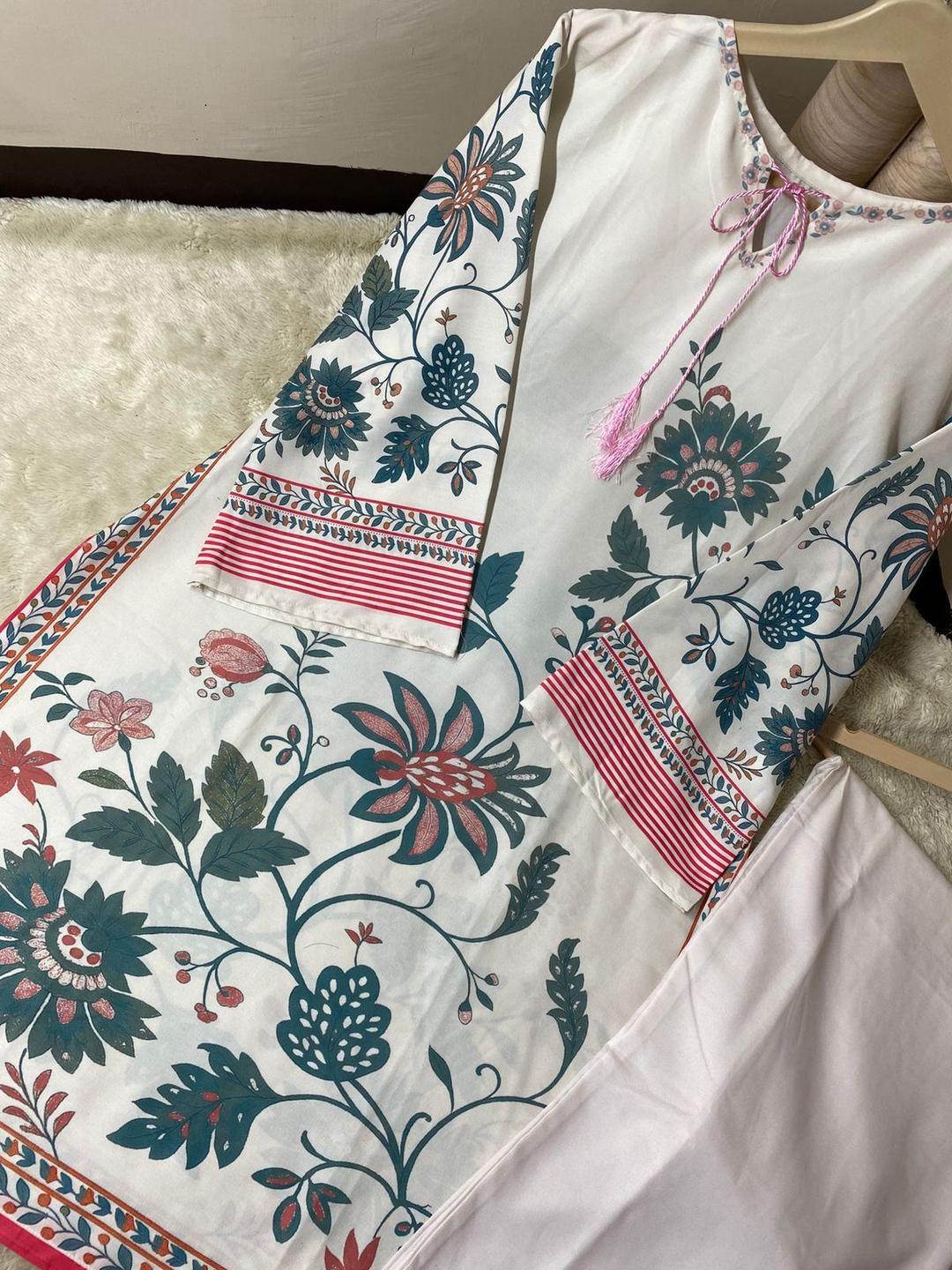 2 Pcs Women’s Stitched Swiss Voile Printed Co-Ord Set Fashion Insta