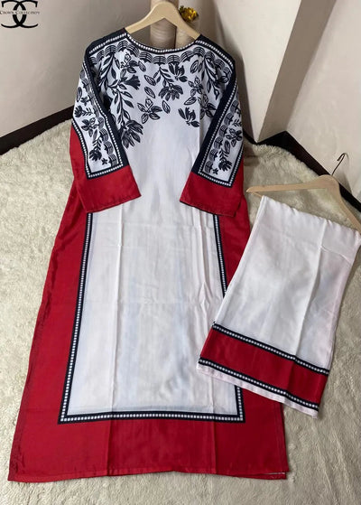 Trendy Women's Stitched Printed Swiss Lawn Shirt & Trouser Set – 2 Pcs Fashion Insta