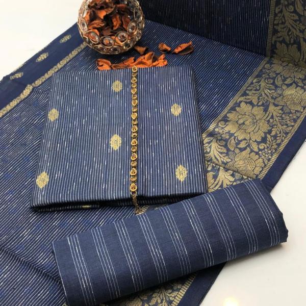 3 Pcs Women's Unstitched Embroidered Suit Fashion Insta