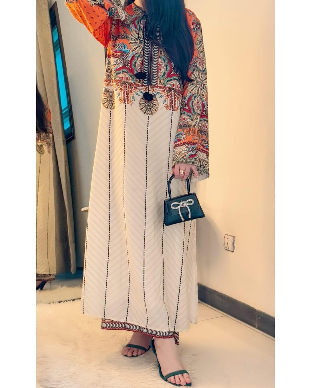 Stylish Women’s Stitched Cotton Printed Shirt & Trouser Set – 2 Pcs Fashion Insta