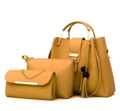 Women's PU Leather Plain Hand Bag Set Fashion Insta