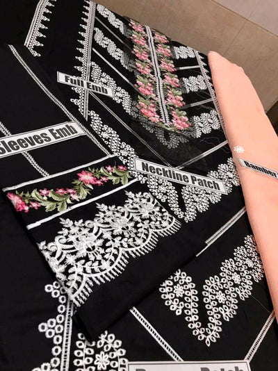 3 Pcs Women's Unstitched Embroidered Suit Fashion Insta