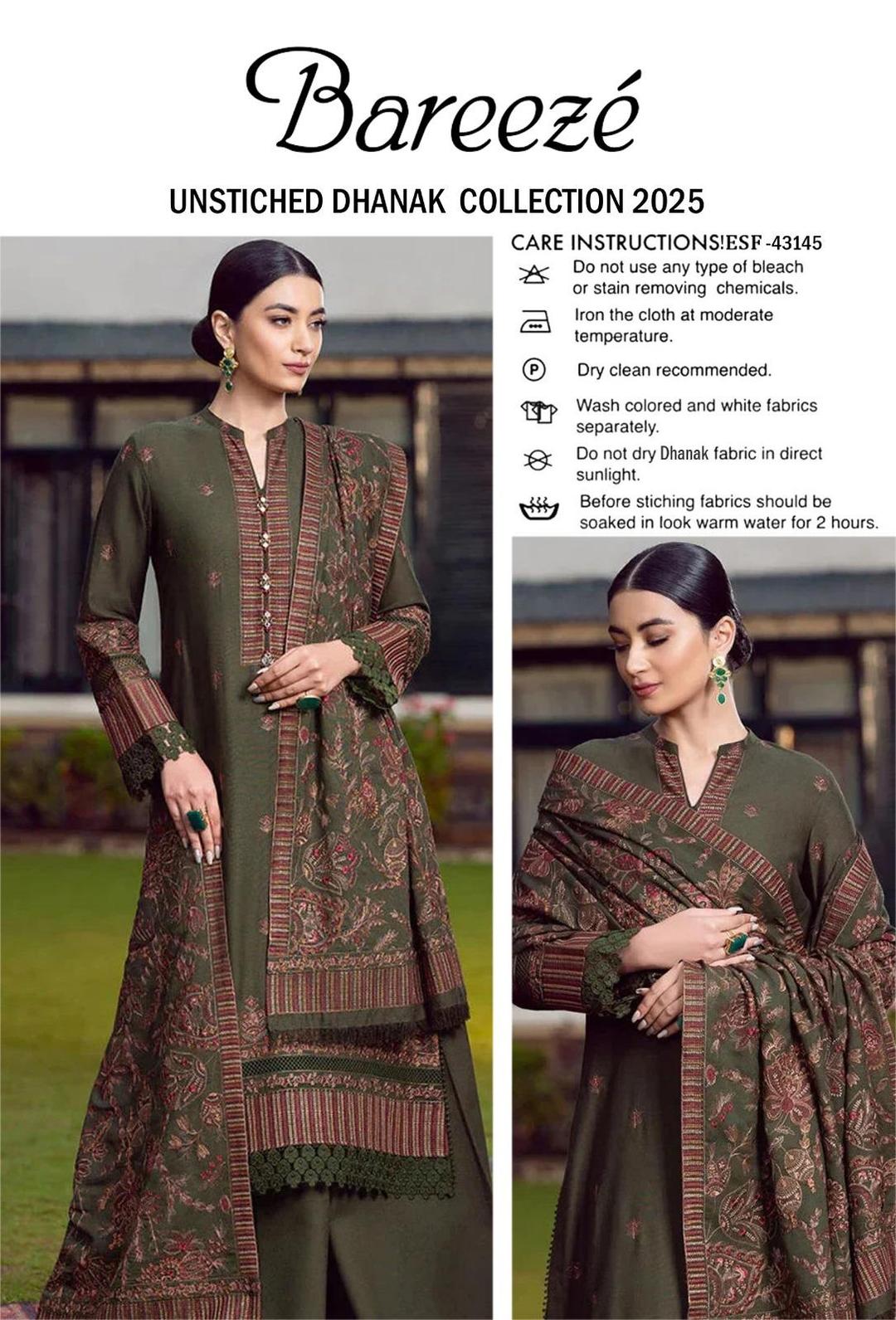 3 Pcs Women's Unstitched Embroidered Suit Fashion Insta