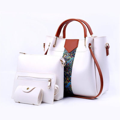 4 Pcs Women's Beautiful PU Leather Shoulder Bag Set Fashion Insta