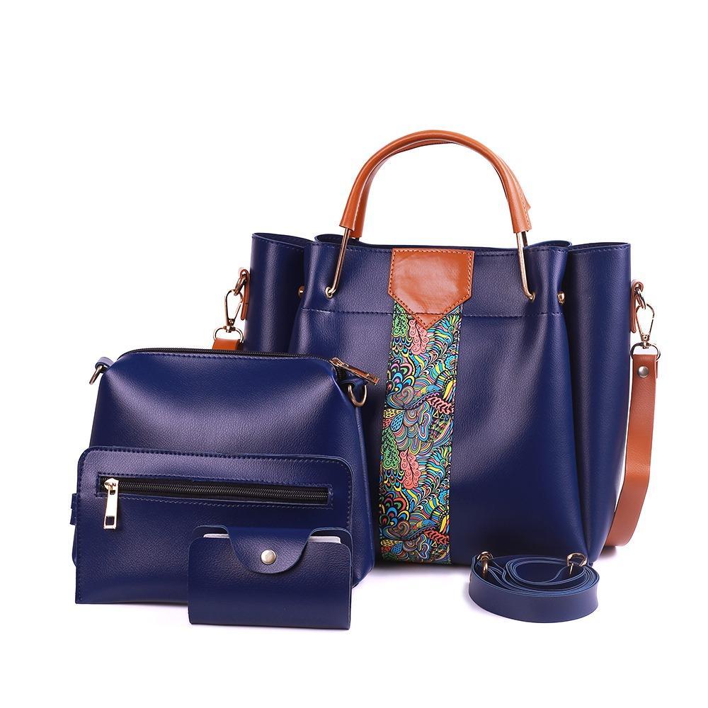 4 Pcs Women's Beautiful PU Leather Shoulder Bag Set Fashion Insta